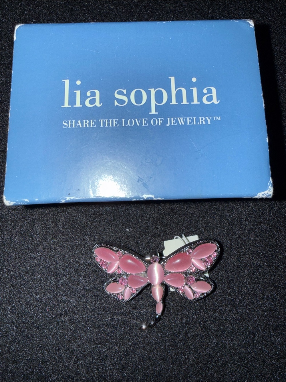Lia Sophia Pink Butterfly Brooch with Sparkling Accents